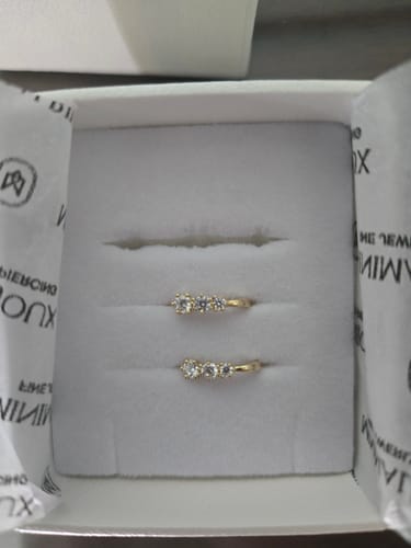Customer photo review of 14K Gold 3 Cubic Hoop Earring