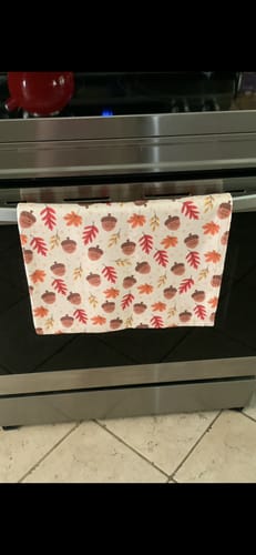 Customer photo review of Subtle F*ck Trump Fall Acorns Hand Towel