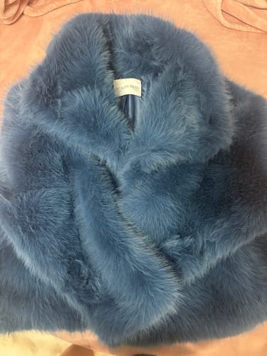 Customer photo review of REGINA-SKYBLUE FAUX FUR JACKET