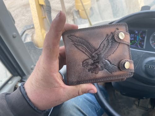 Customer photo review of Eagle's Crest Wallet - Brown Full Grain Leather Wallet