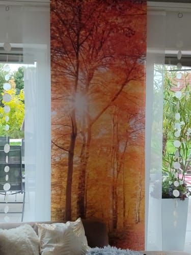 Customer photo review of Schiebegardine Motiv "Waldweg Herbst"