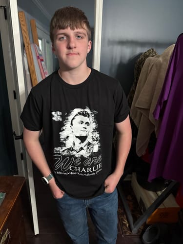 Customer photo review of We Are Charlie Commemorative T-Shirt