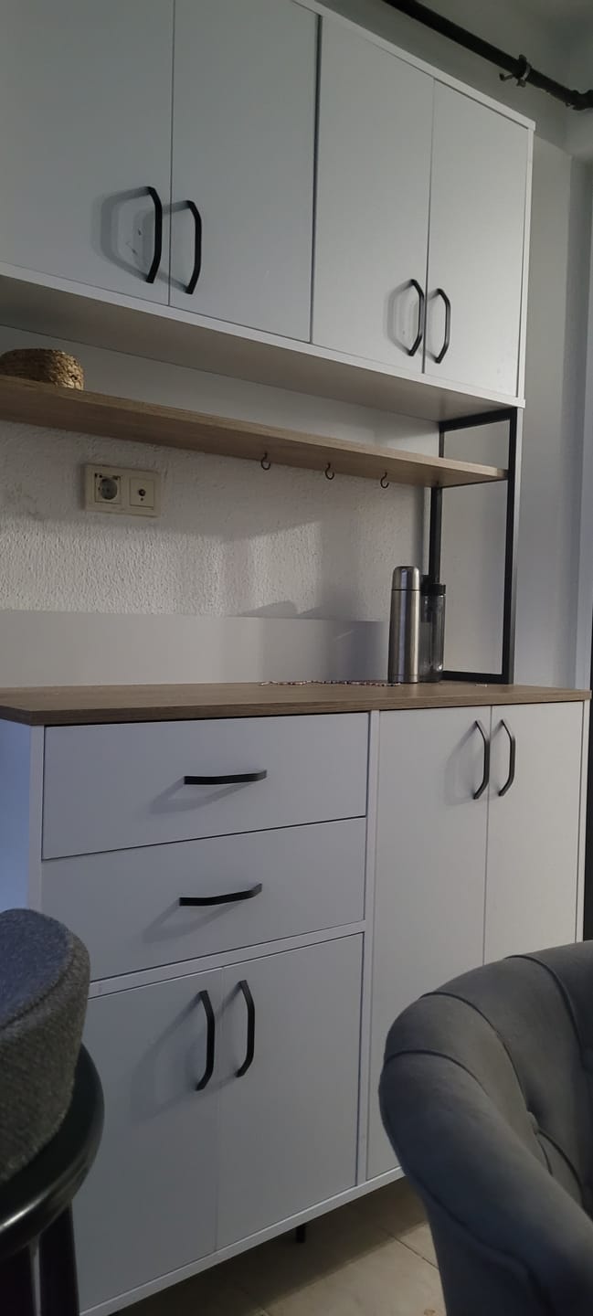 Customer photo review of Rani HA115 Çekmeceli Kitaplıklı Çalışma Ofis Bilgisayar Masası Sepet Ceviz - Antrasit