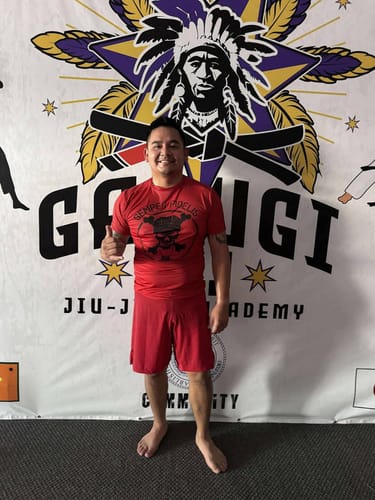 Customer photo review of Black Jack Red No Gi Mens BJJ Shorts