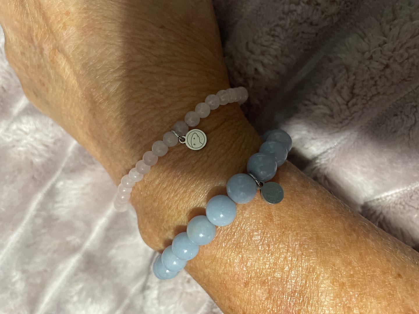 Customer photo review of Rose Quartz Bracelet Mini