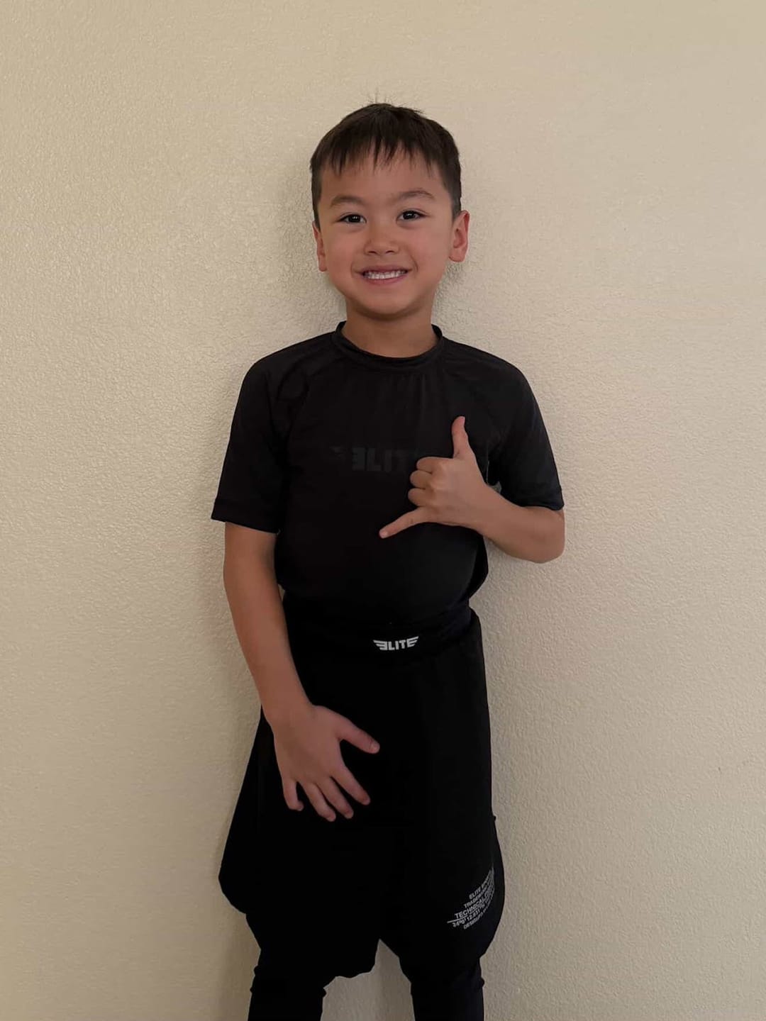 Customer photo review of Black Jack Black No-Gi Kids BJJ Shorts