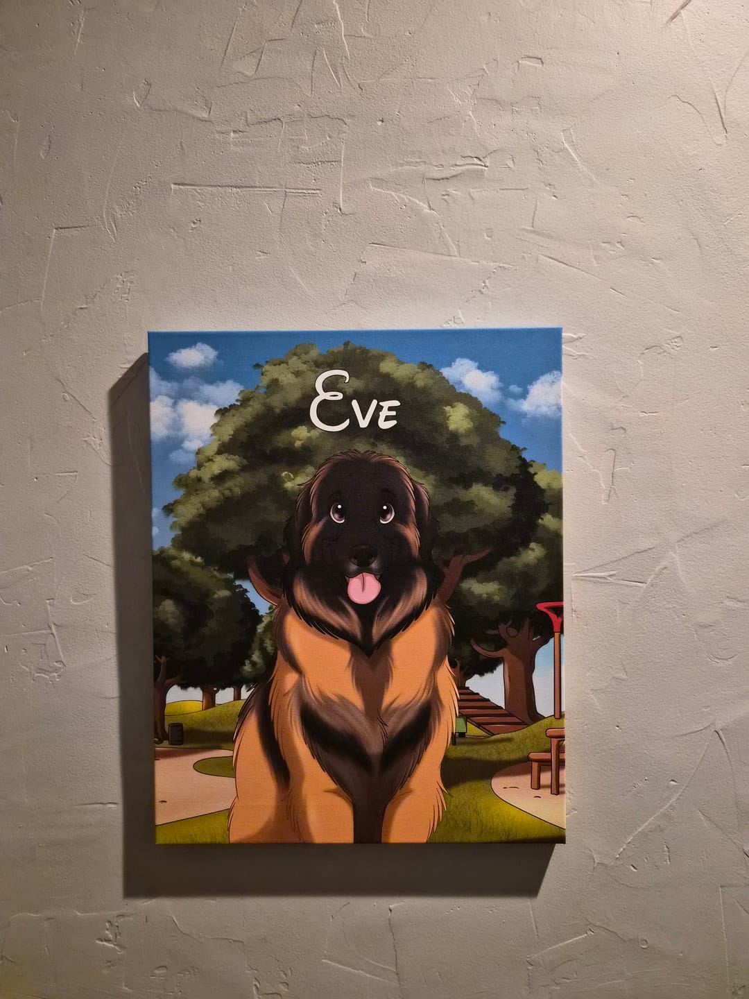 Customer photo review of Custom Hand-Drawn Cartoon Pet Portrait