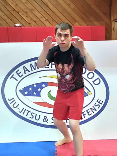 Customer photo review of Black Jack Red No Gi Mens BJJ Shorts