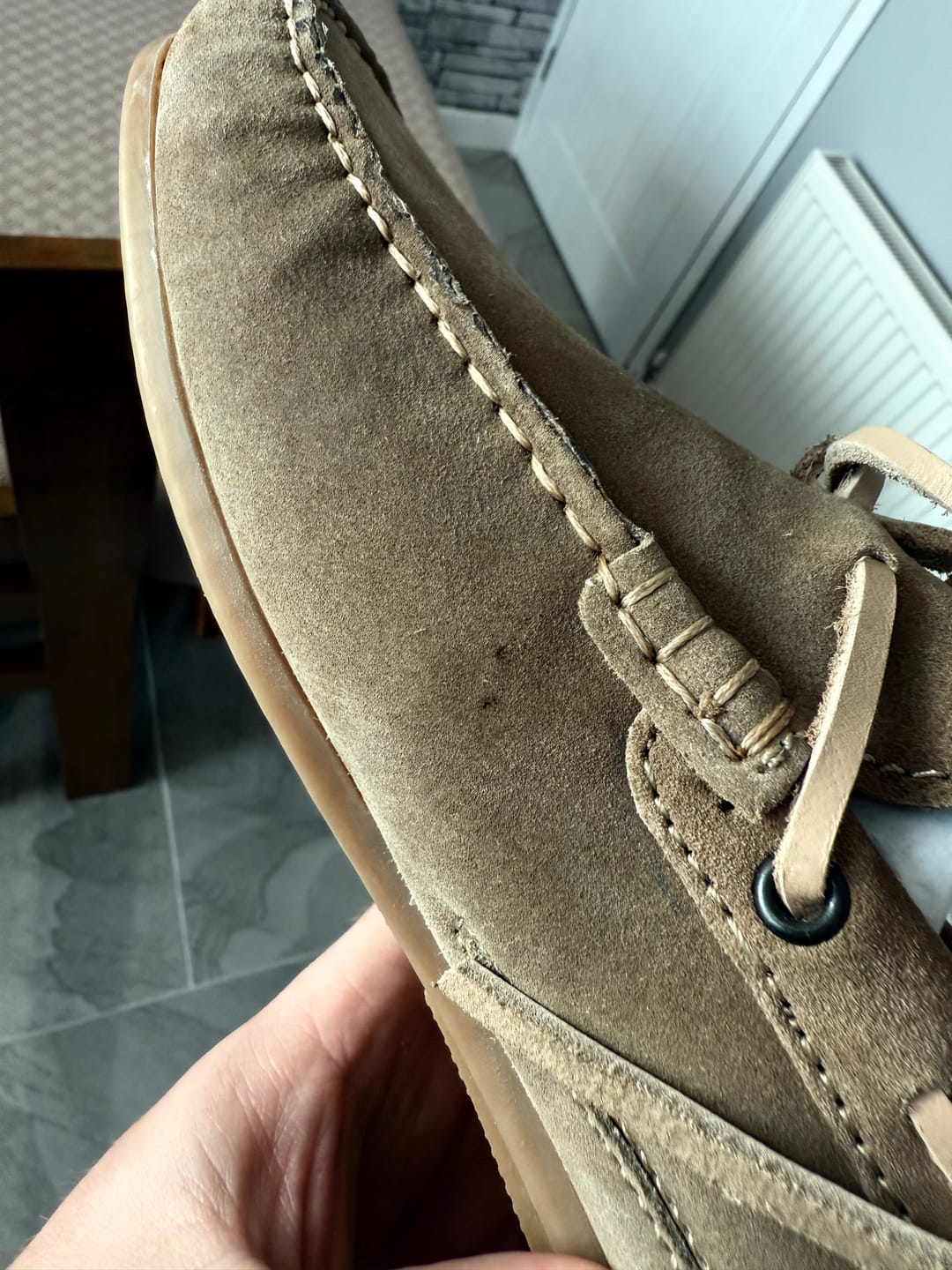 Customer photo review of Brooks Suede Loafers Sand