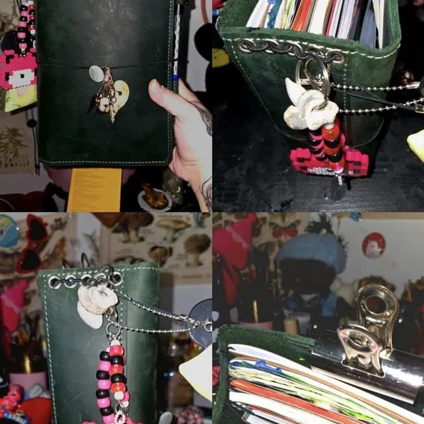 Customer photo review of Leather Journal Cover Refillable With Elastic Band
