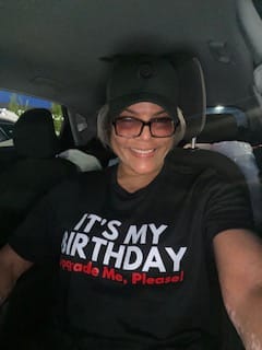 Customer photo review of It's My Birthday, Upgrade Me Tee