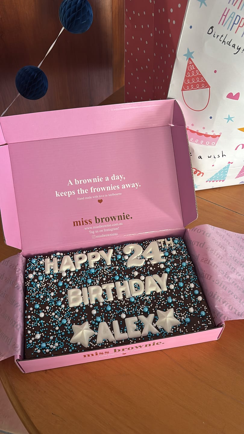 Customer photo review of Custom Birthday Brownie