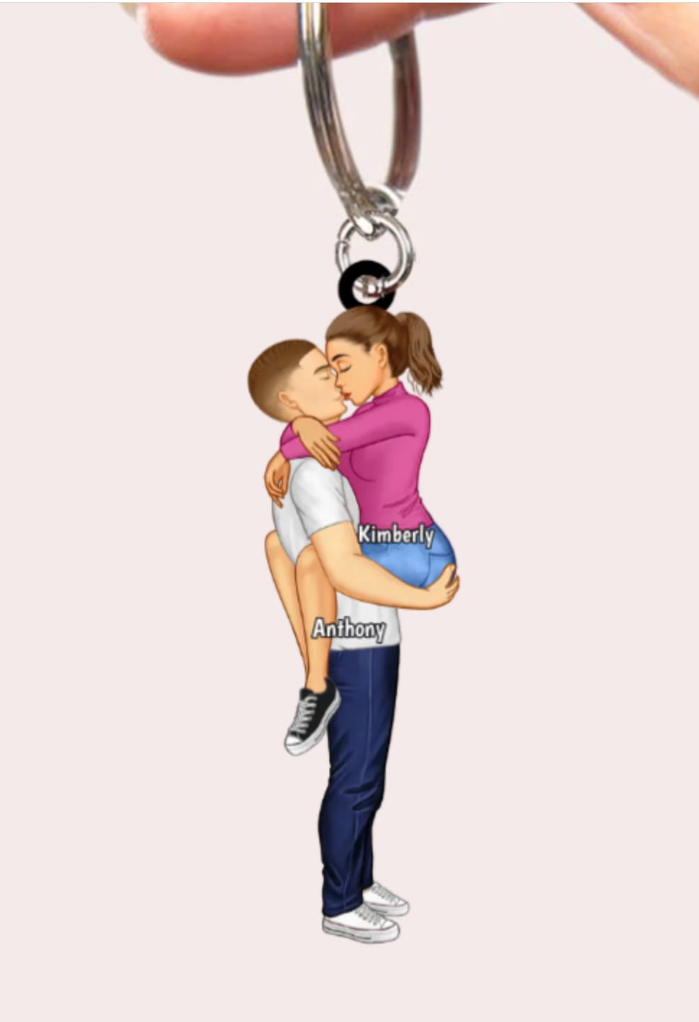 Customer photo review of Personalized Keychain, Couple Portrait, Firefighter, Nurse, Police Officer, Teacher, Gifts by Occupation