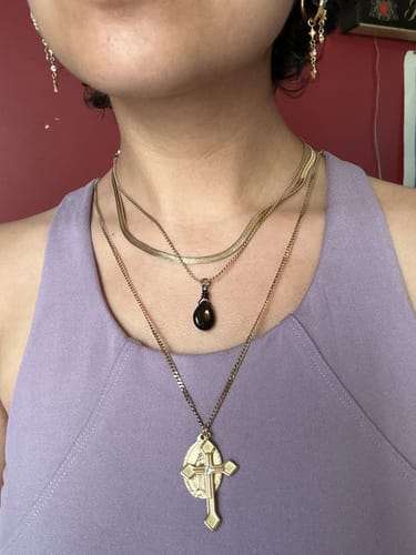 Customer photo review of Virgin Mary Cross Necklace