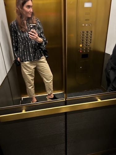 Customer photo review of Gold Waxed Cotton Joggers