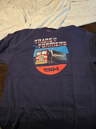 Customer photo review of 1984 Optimus Prime Truck Mode Transformers T-Shirt