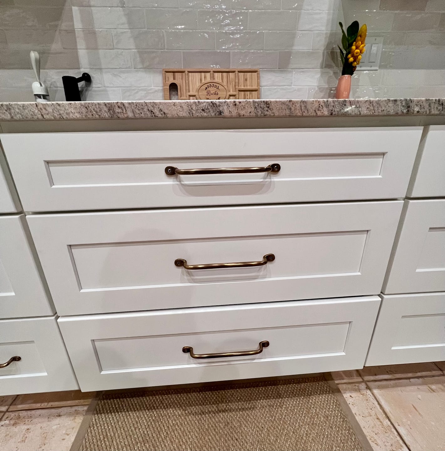 Customer photo review of Serene Cabinet Pulls - Antique Brass