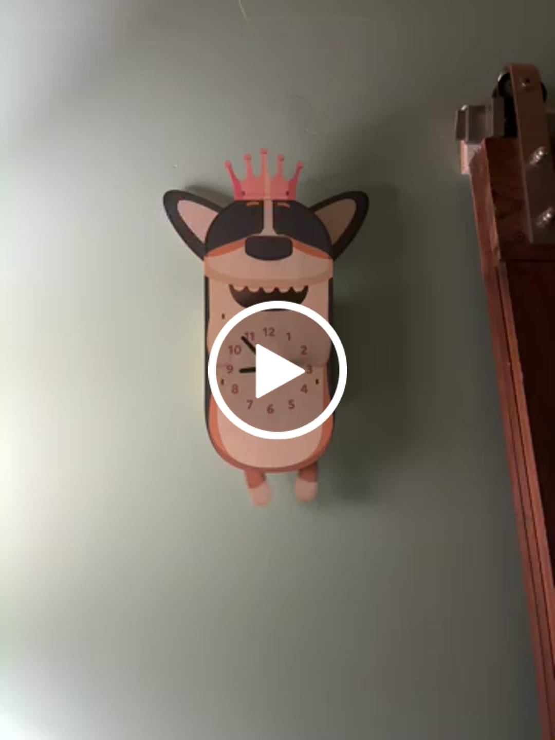 Customer video review of Butters the Corgi Pendulum Clock