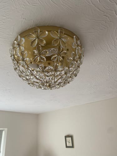 Customer photo review of Floral Crystal Flush Mount with Bowl Shape