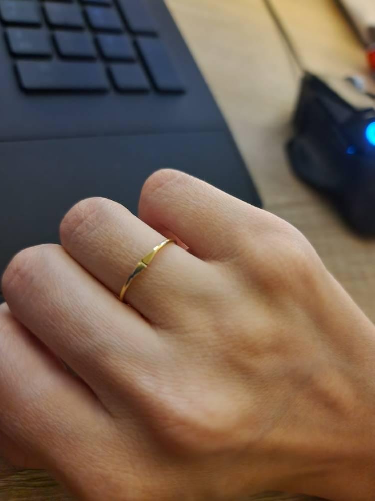 Customer photo review of 14K Gold Tiny Signet Ring