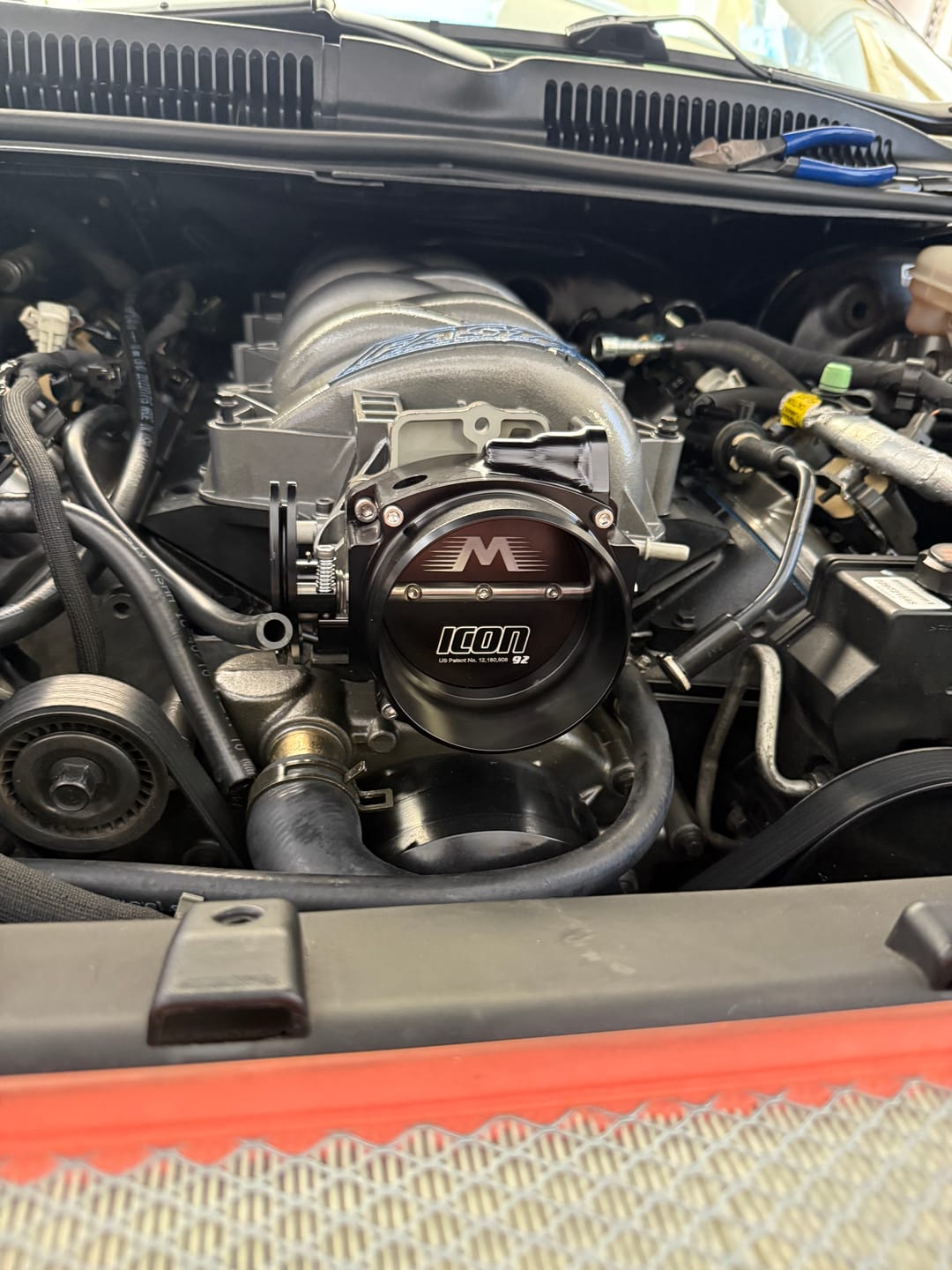 Customer photo review of ICON 92/95mm Cable Drive Throttle Body (Black) w/ Interchangeable Connection