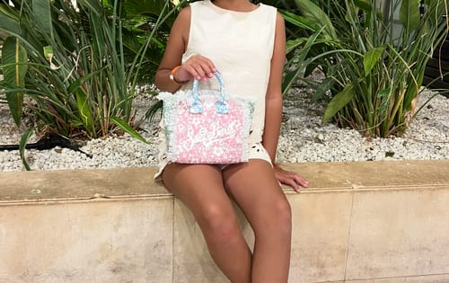 Customer photo review of Mc2 Saint Barth Mini Vanity Bag In Floral Cotton Canvas
