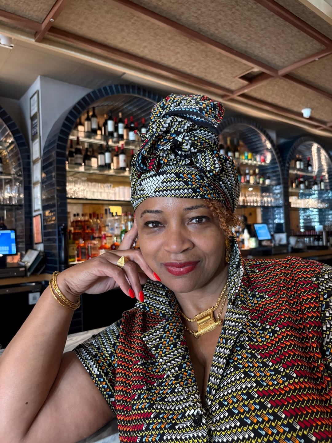 Customer photo review of DELE African Print Ankara Head Wrap