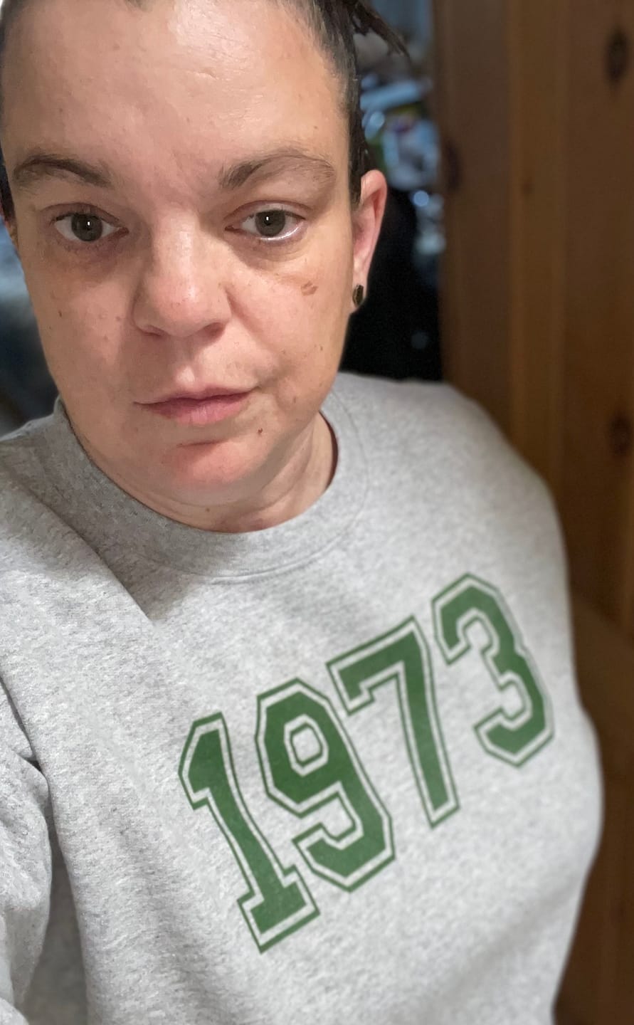 Customer photo review of 1973 Collegiate Sweatshirt | Roe v Wade