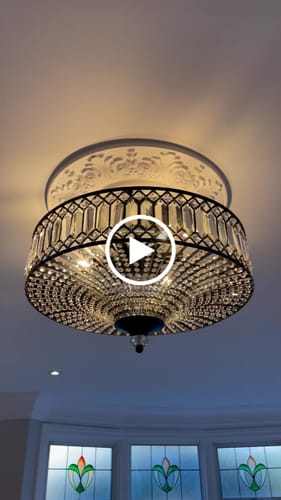 Customer video review of Carved Crystal Drum Semi Flush Mount