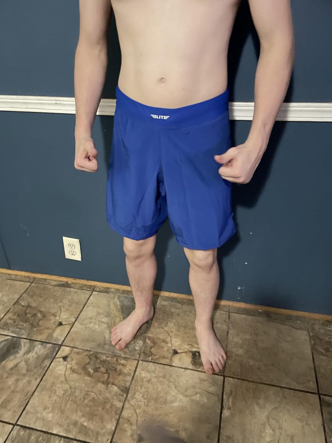 Customer photo review of Black Jack Blue No Gi Mens BJJ Shorts