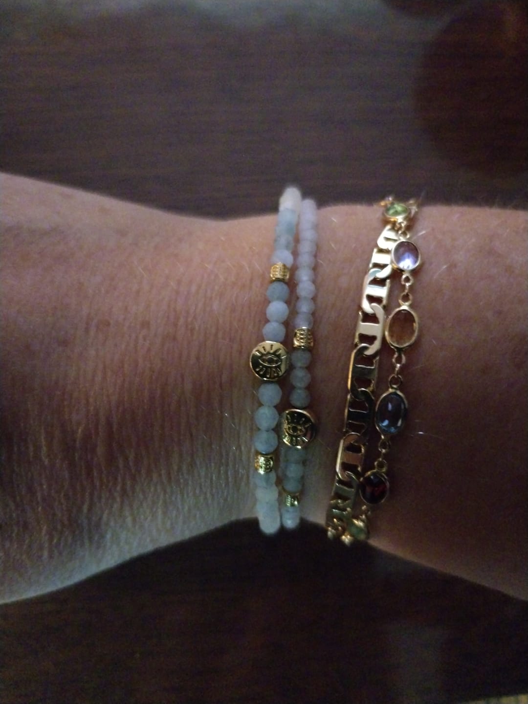 Customer photo review of Bracelet "Œil" en Aigue-marine