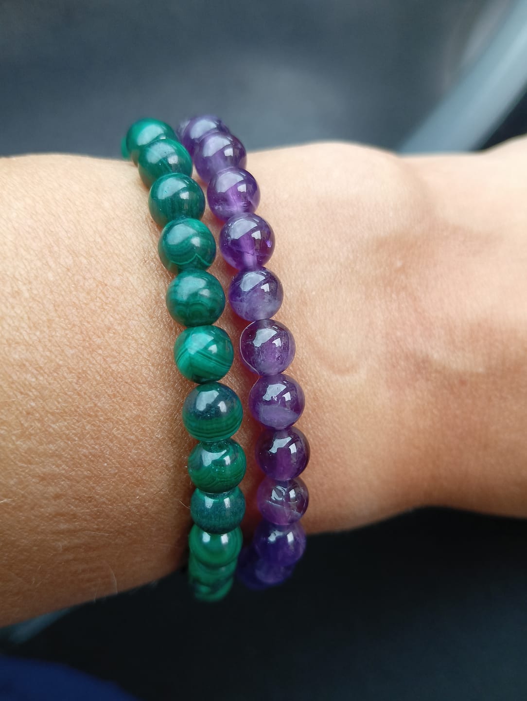Customer photo review of Bracelet "Purification" en Malachite Véritable