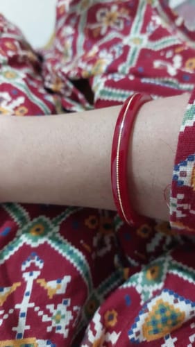 Customer photo review of “22k Hallmark Red Divya Shringar Bangle” (2 pis)