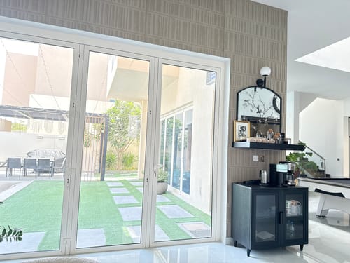 Customer photo review of Simple Fabric Wallpaper Installation