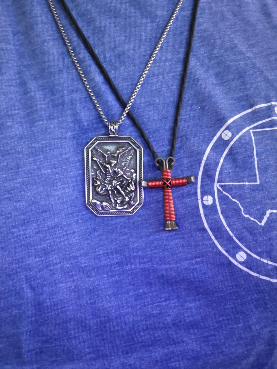 Customer photo review of FREE Today: Classic Style St. Michael the Archangel Protection Stainless Steel Pendant Necklace