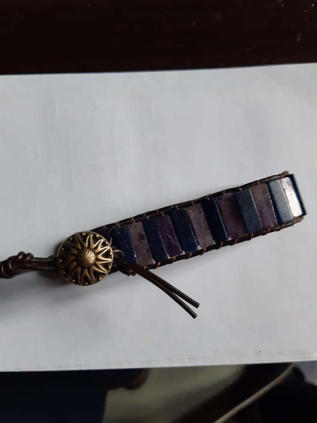 Customer photo review of Bracelet lapis Lazuli et Améthyste