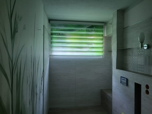 Customer photo review of Foto Doppelrollo "Wassertropfen auf Gras"