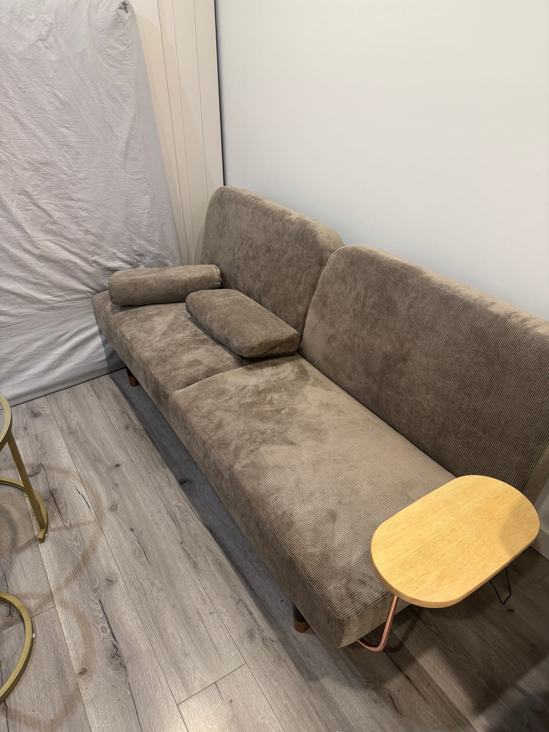 Customer photo review of Convertible Sofa bed With USB Charge and Side Table