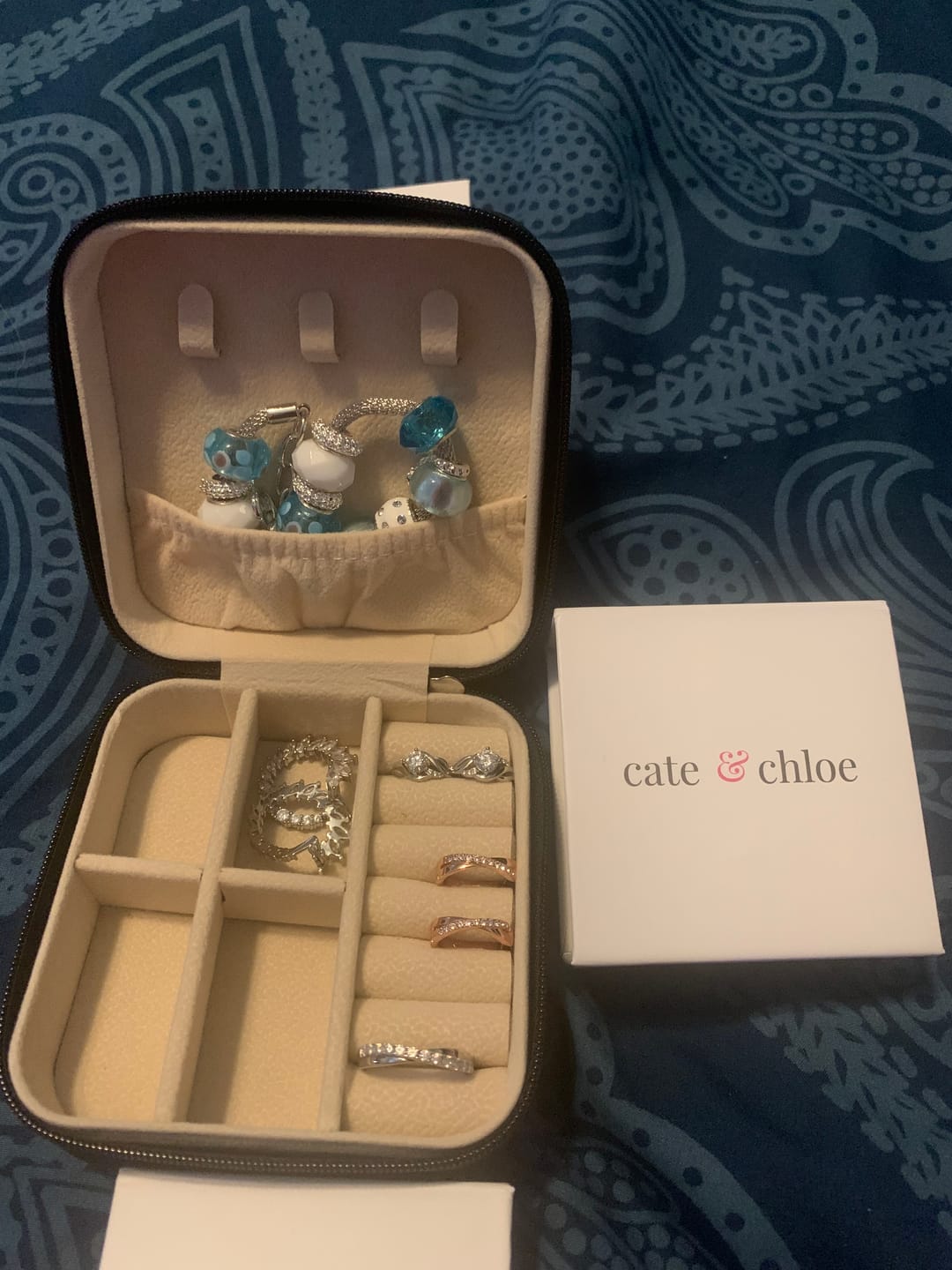 Customer photo review of Jewelry Travel Case, Black Mini Jewelry Box Organizer for Women