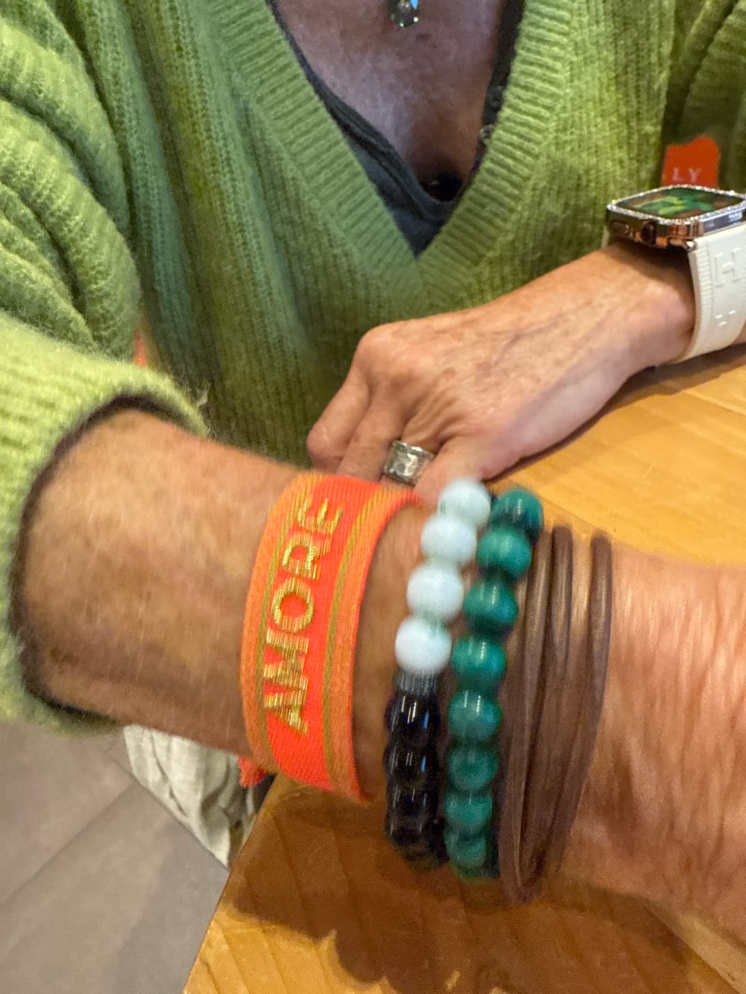 Customer photo review of AMORE Statement Armband Orange