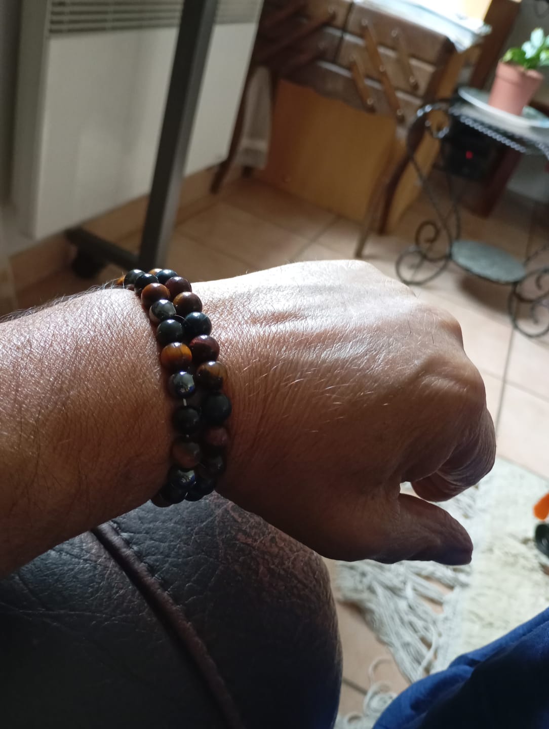 Customer photo review of Bracelet "3 Protections" en Oeil de Tigre, Hématite & Obsidienne Noire
