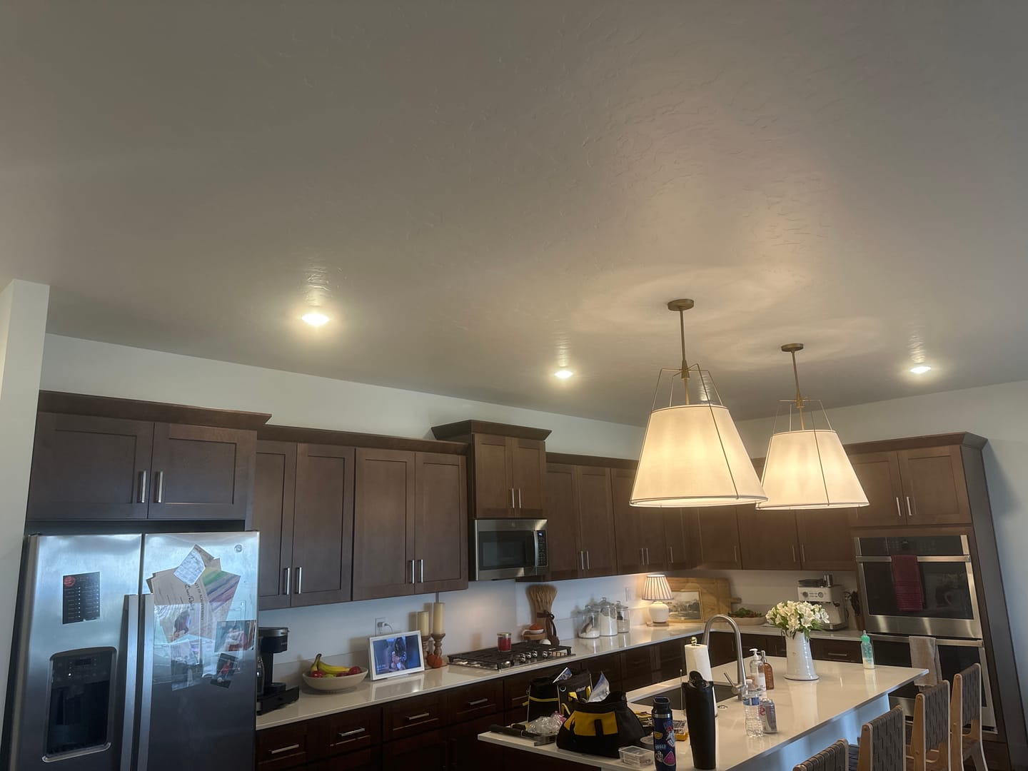 Customer photo review of Modern Fabric Conical Drum Cage Pendant Light