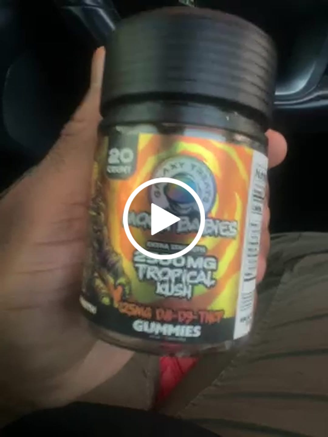 Customer video review of Tropical Kush D8 D9 THCP Extra Strength Gummies