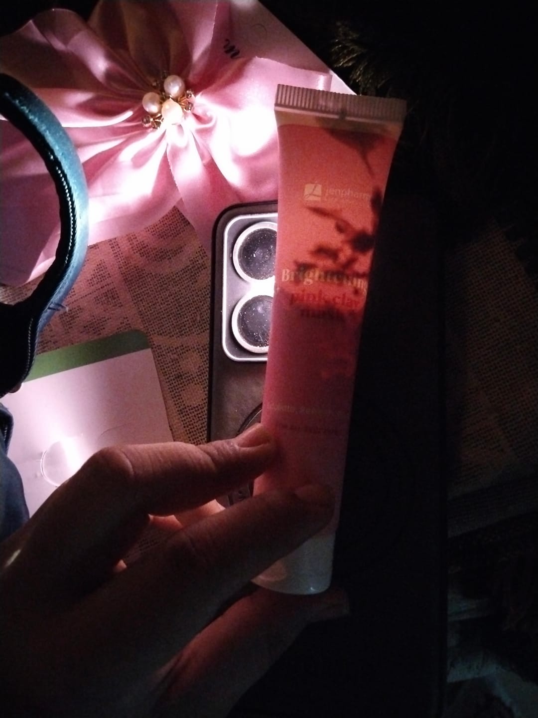 Customer photo review of Brightening Pink Clay Mask