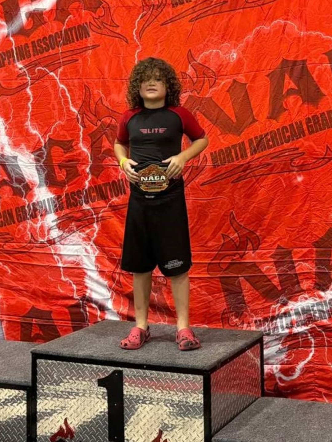 Customer photo review of Black Jack Black No-Gi Kids BJJ Shorts