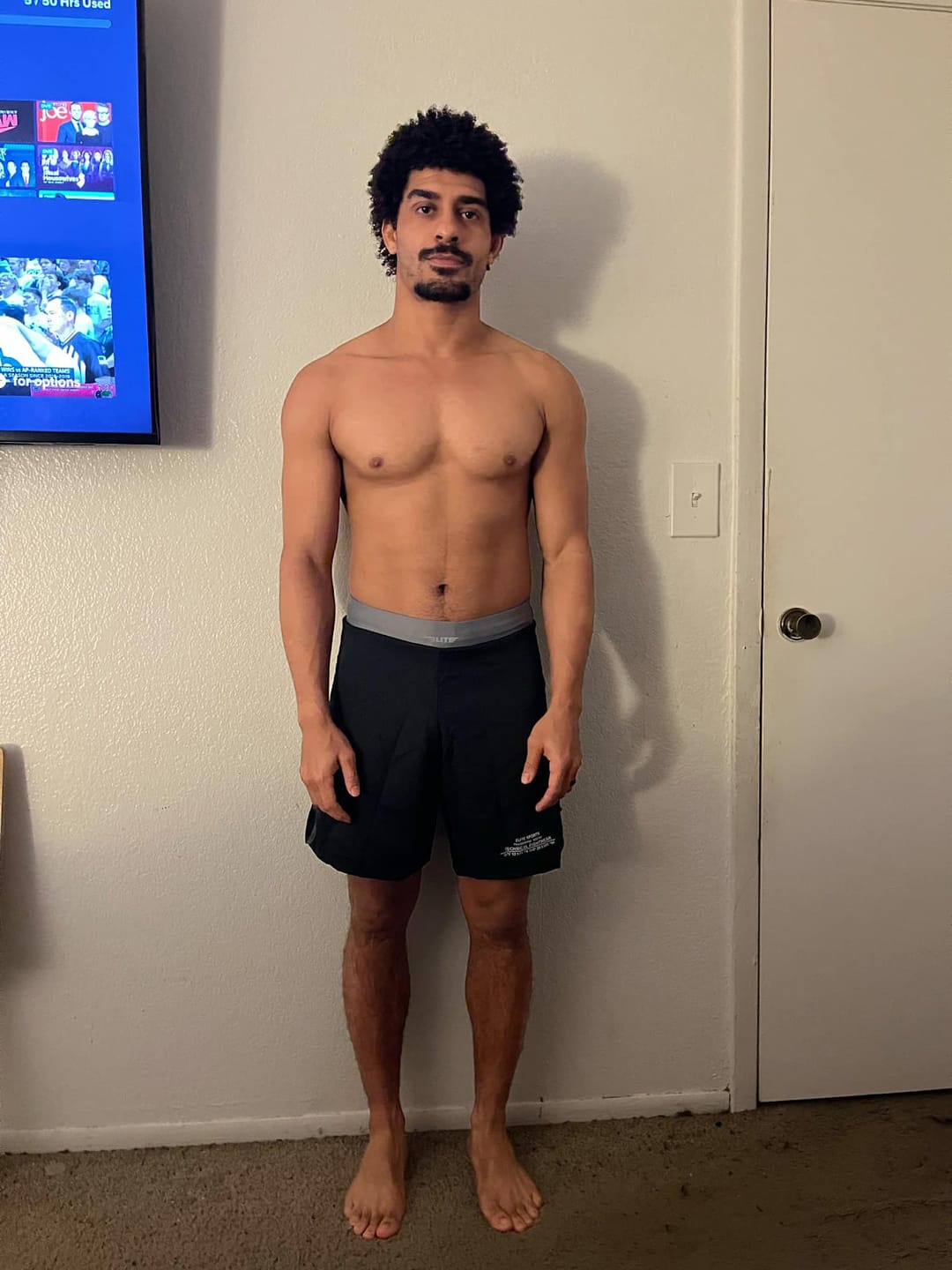 Customer photo review of Black Jack Gray No Gi Mens BJJ Shorts