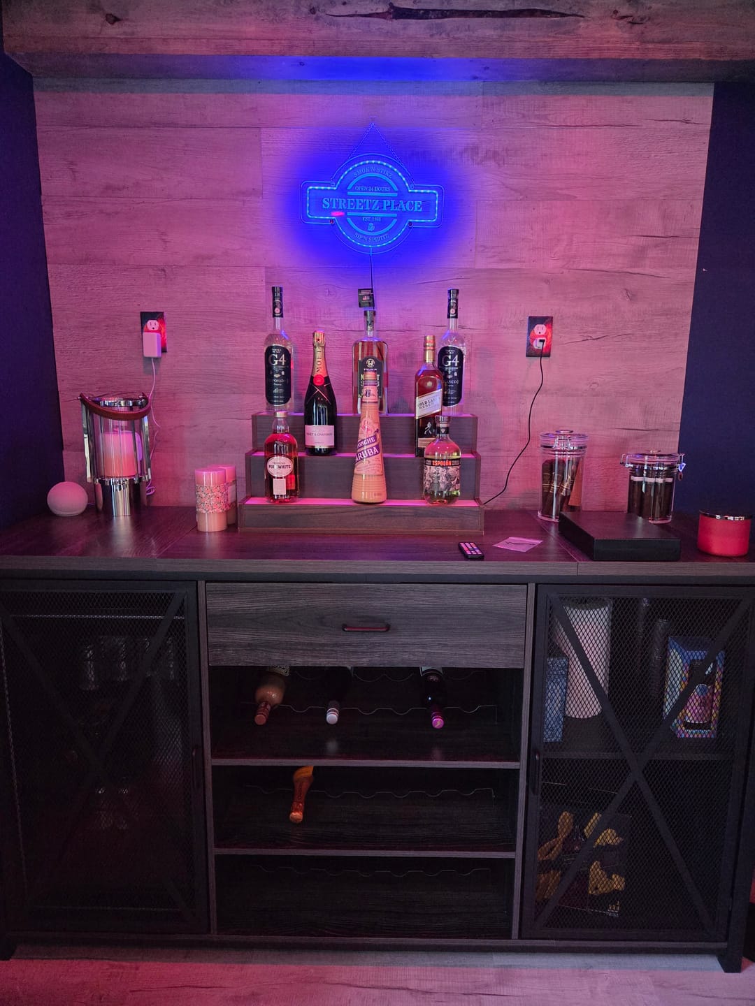 Customer photo review of Personalized LED Color Changing Man Cave Sign