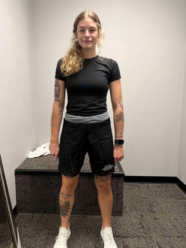 Customer photo review of Black Jack Gray No Gi Mens BJJ Shorts