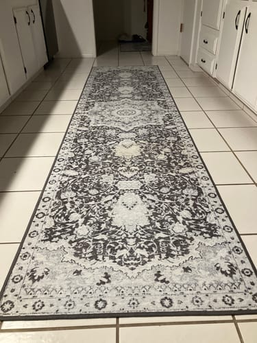 Customer photo review of Parviz Grey Washable Rug