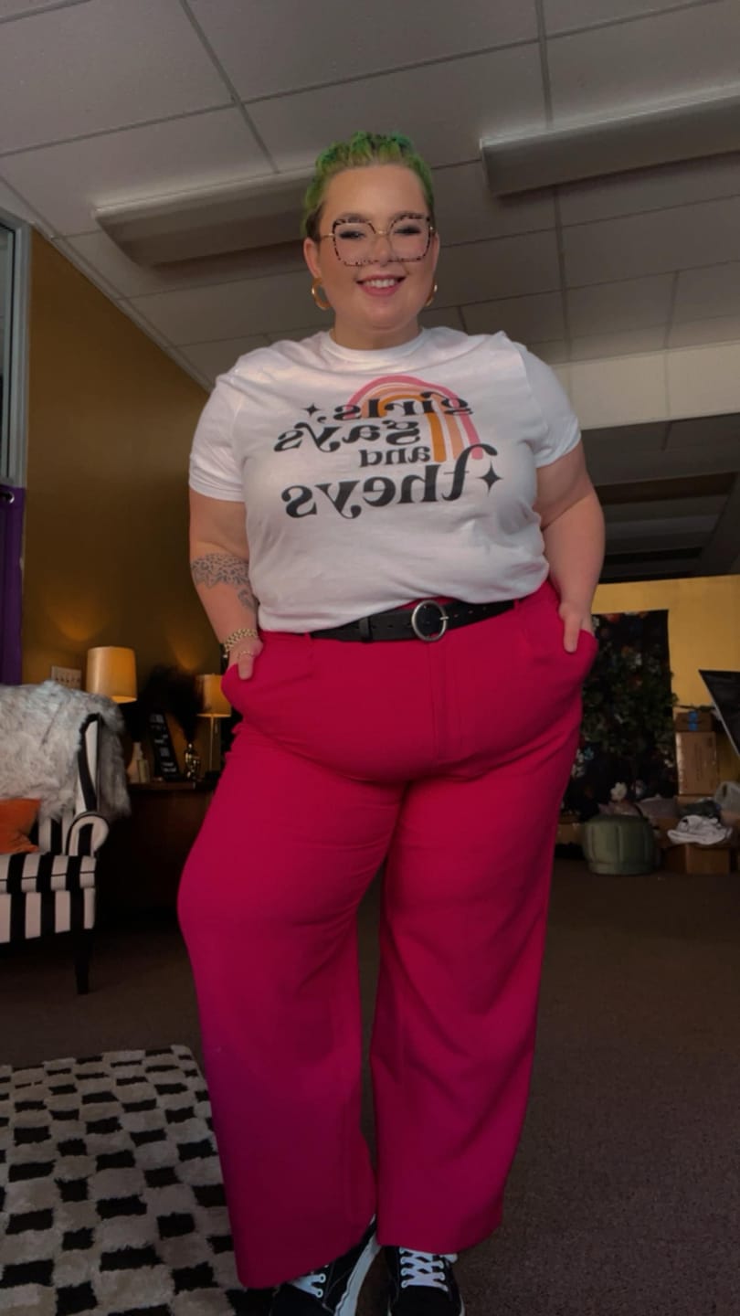 Customer photo review of Girls Gays and Theys T-Shirt